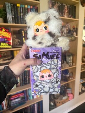 Samuel cat Plush Doll in Gray & White Furry Costume